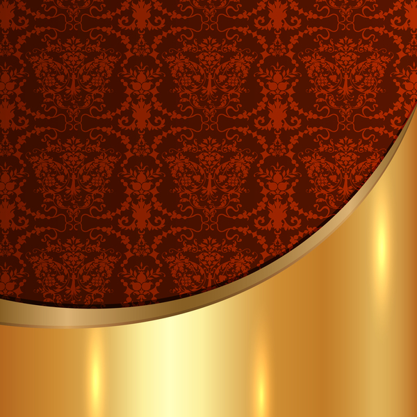 Golded metalen achtergrond met decor patronen vectoren materiaal 28  