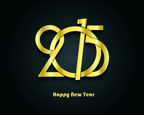 Golden creative 2015 new year vector material 02  