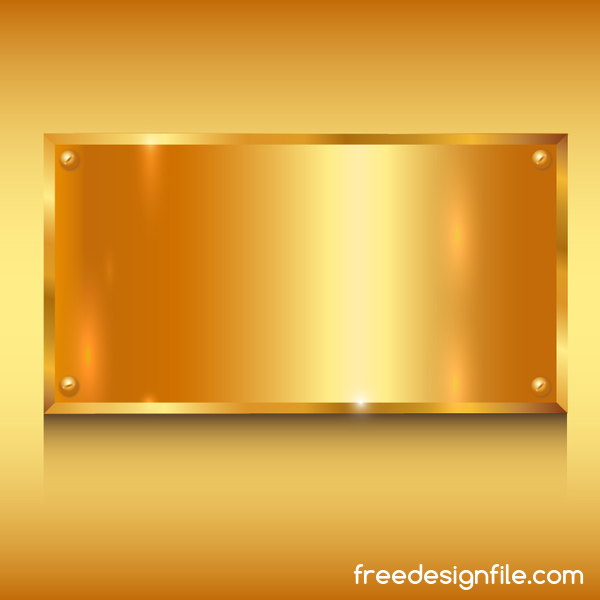 Golden metal with abstract wavy background vector 03  