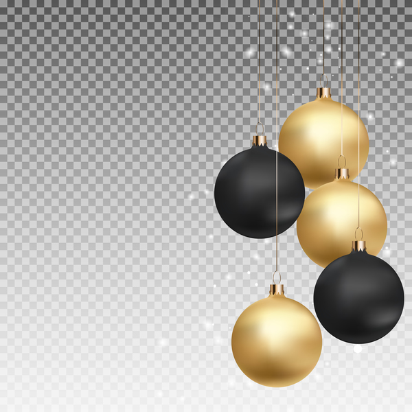 Golden mit schwarzem Weihnachtsflitter-Illustrationsvektor  