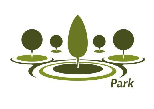 Зеленый парк логотип векторов набор 10  