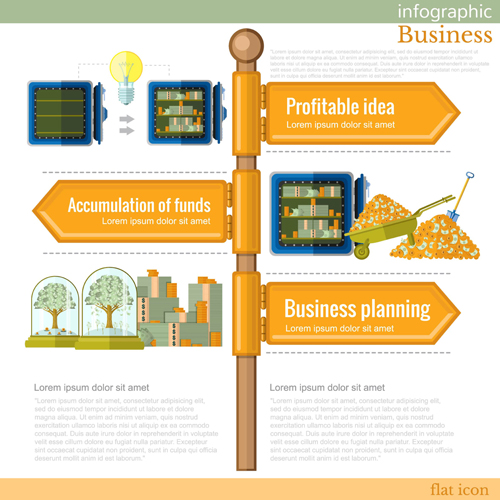 Guide road sign infographic material vector 07  