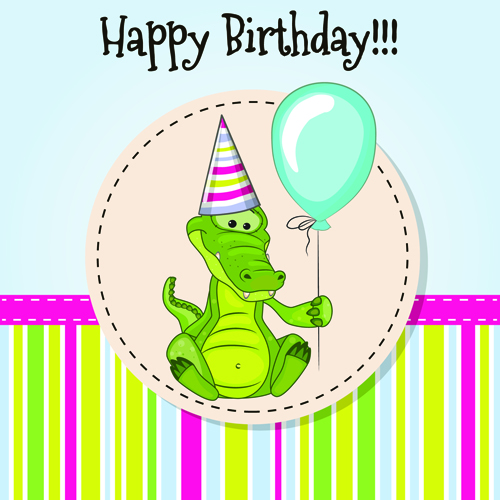 Happy birthday baby greeting cards vector 03  