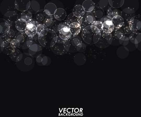Light circle with black background vector  