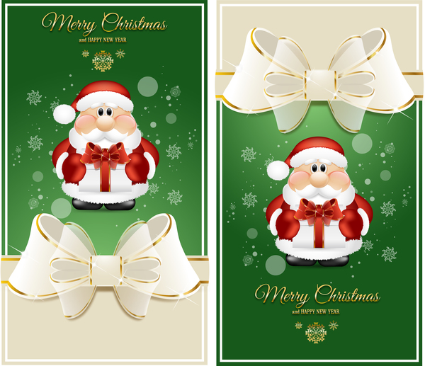Grüne Weihnachtsluxuskarte mit Sankt-Vektor  