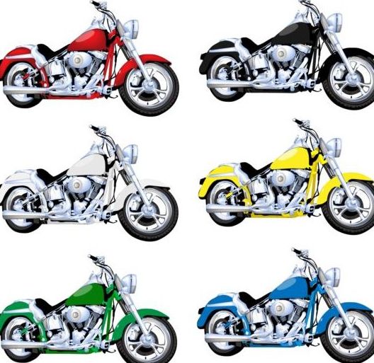 Luxury motorcycle vintage vector set  