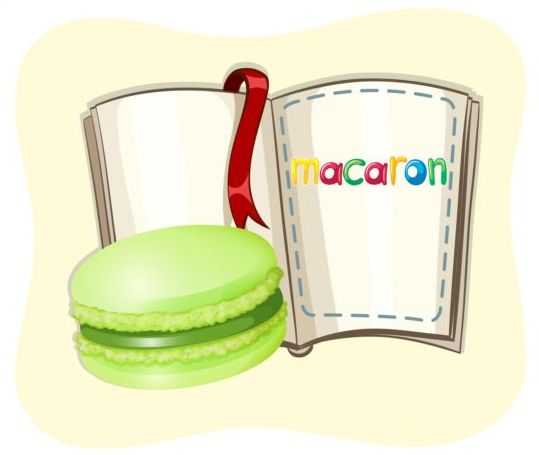 Macaron with book vector  