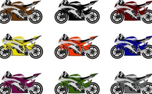 Motorcycle racing vector set  