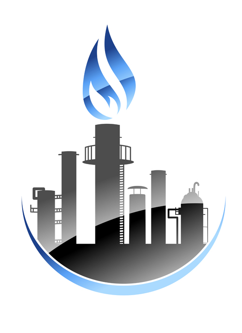 Oil refinery industry logo vector 04  