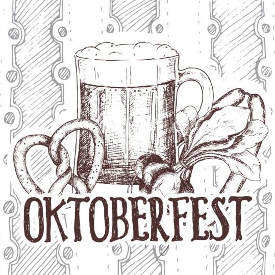 Oktoberfest öl retro affisch vektor design 04  