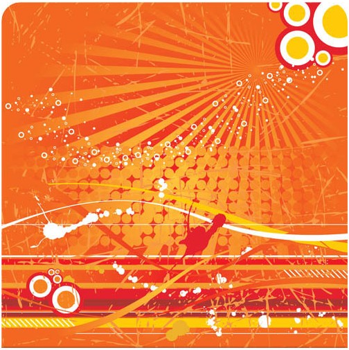 Orange backgrounds with grunge vector  