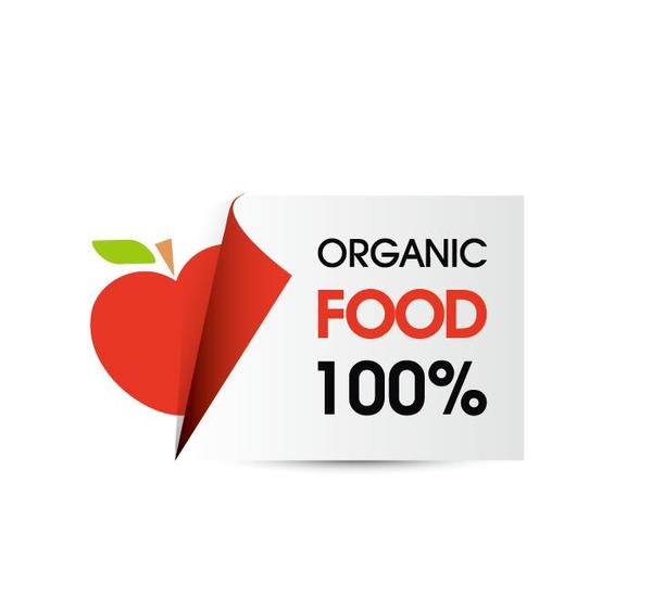 Organic food sticker design vector 07  