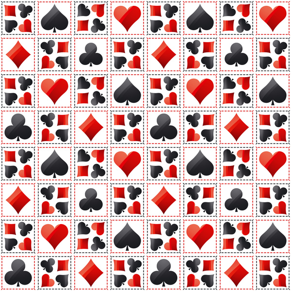 Poker Zeichen Musterdesign Vektor set 04  
