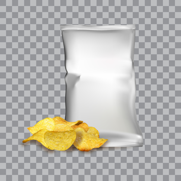 Potato chips with package illustration vector  