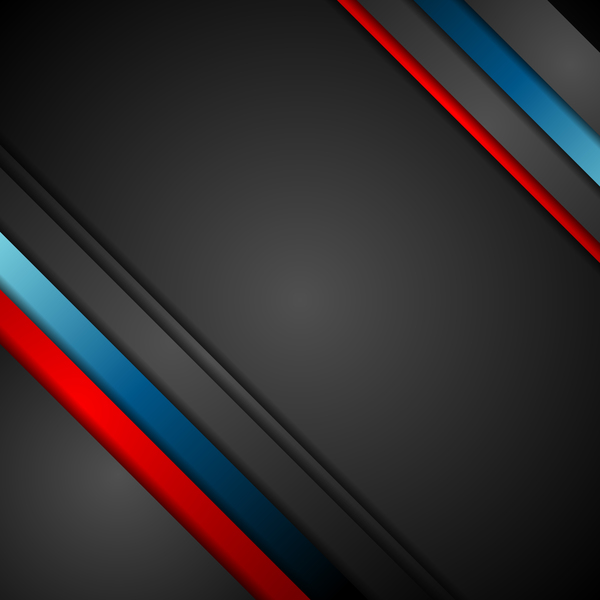 Red black blue corp stripes metal background vector  