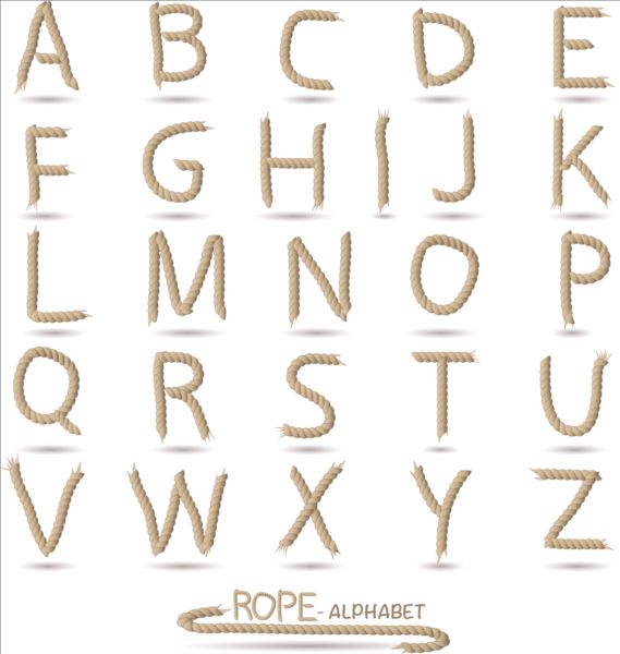 Rope alphabet vector design  