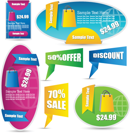 Sale discount tag design elements vector 02  