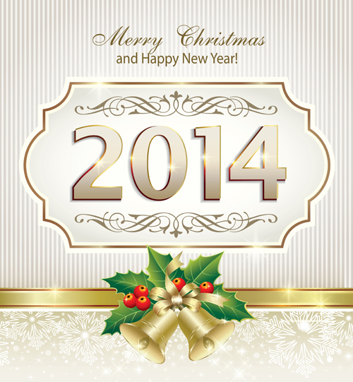 Shiny 2014 New Year frame background vector 01  