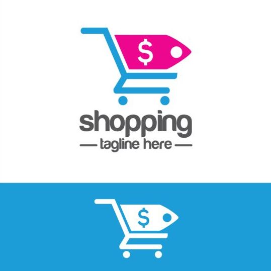 Shopping cart logo vector material 08  