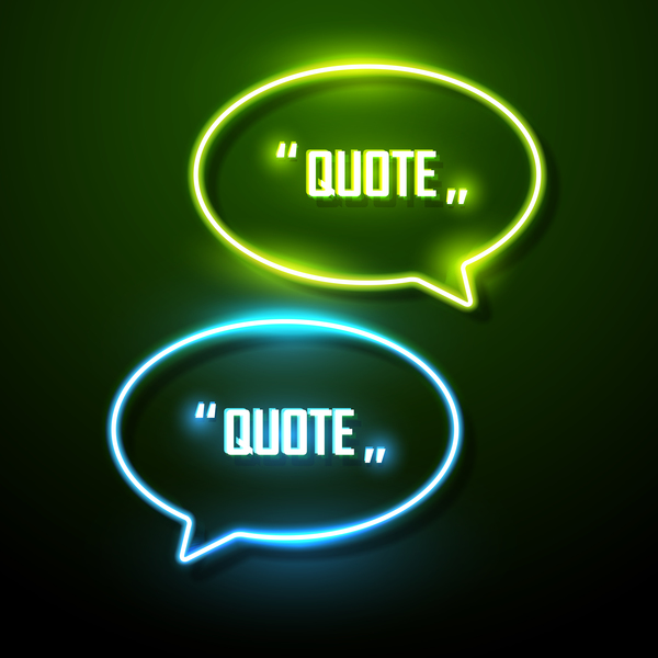 Speech bubbles with neon vector 02  