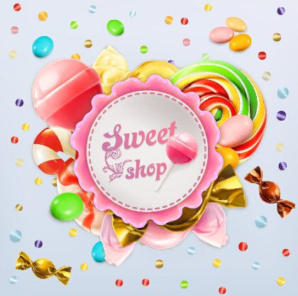 Sweet shop background vectors 02  
