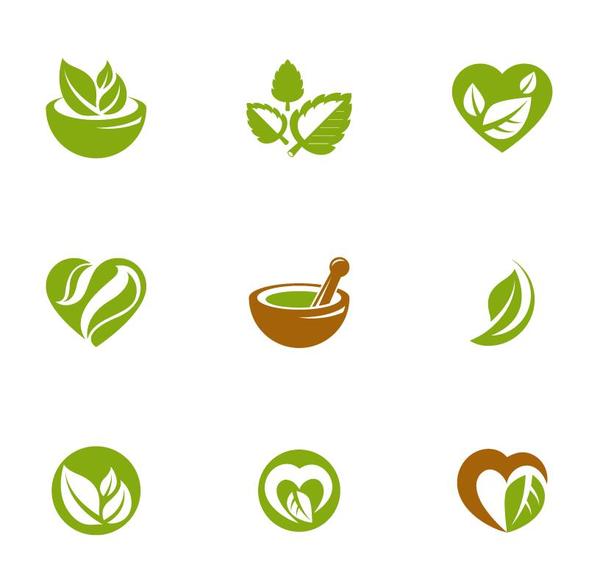 Vecteur de conception de logos vert thé  