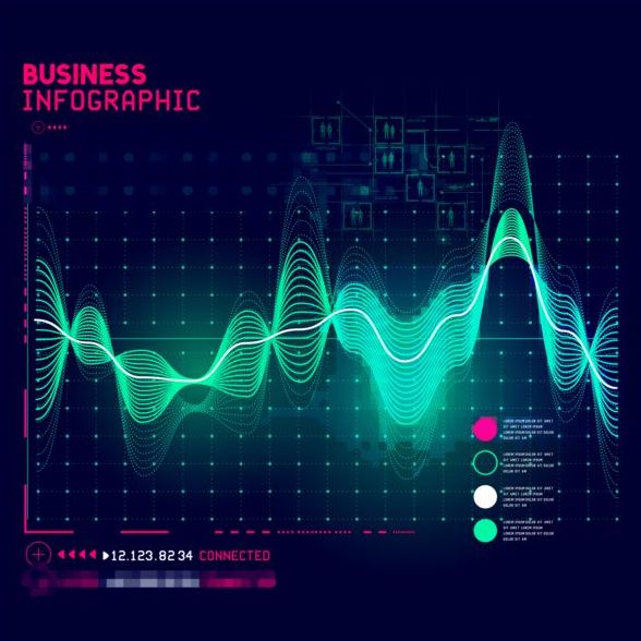 ビジネス インフォ グラフィック テンプレート ベクトル 06 技術要素  