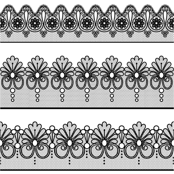 Vector lace borders black design 05  