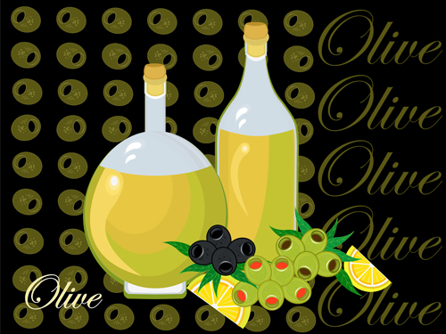 Vector olive art background set 01  