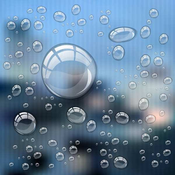 Water drop with blurs background vector 02  