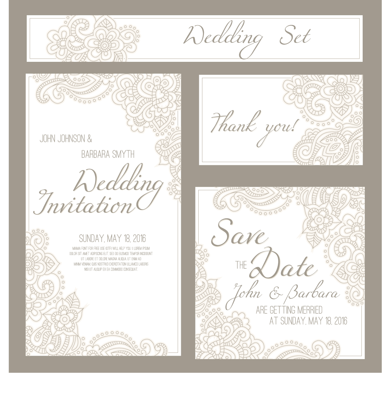 Wedding invitation card with banner vector  