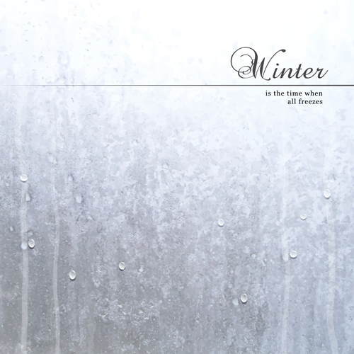 Winter background with water drop vector 01  