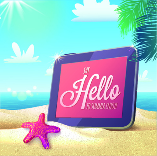 hello summer holiday background vector  