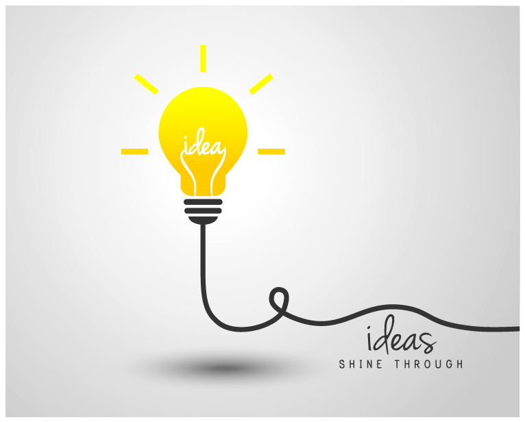 light bulb with ideas vector template 15  