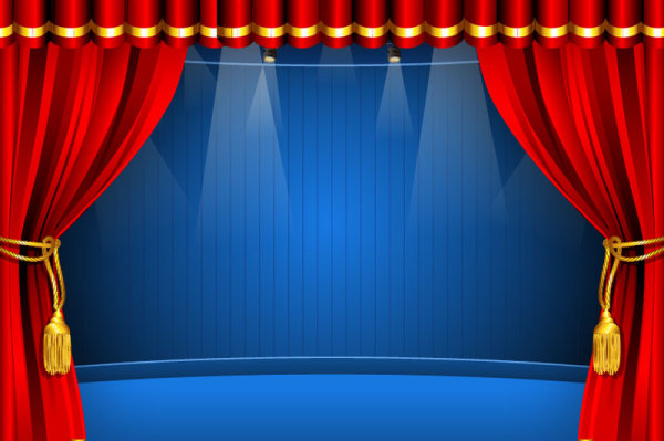 Red curtain elements vector background 04  