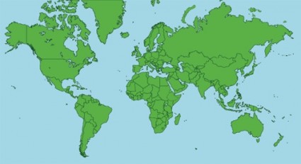 Flat map of the world vector  