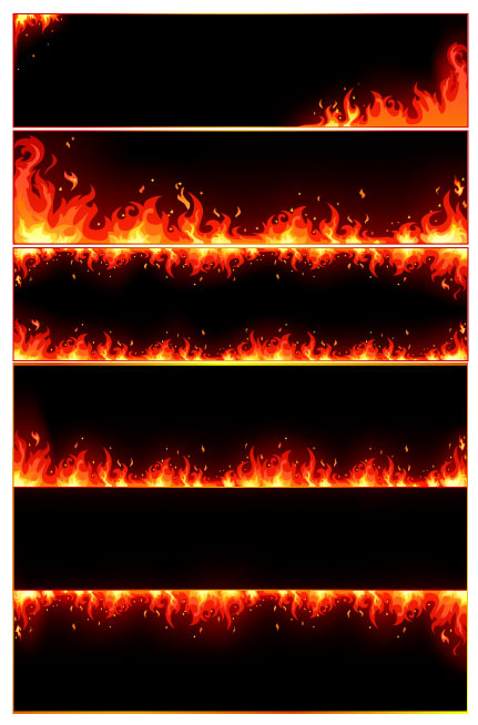 combustion flame border vector  