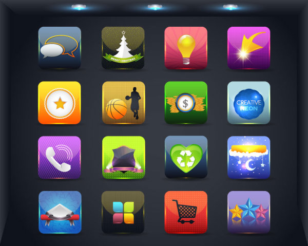 Creative Mobile application icon set 04  