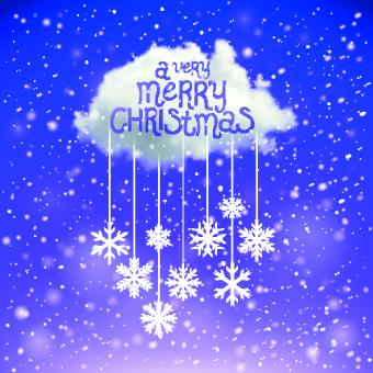 2014 Christmas snowflake with cloud background 01  