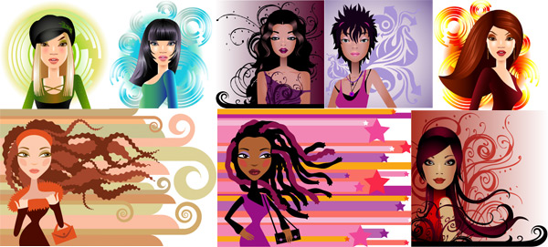 Elements of fashion women 01 Vector  