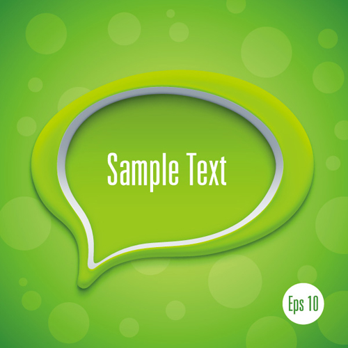 3D Speech Bubble vector template 03  