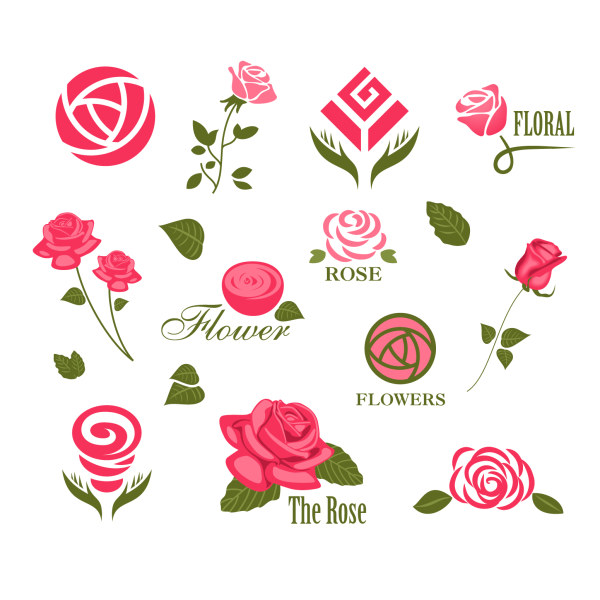 Abstract flower logos creative vector  