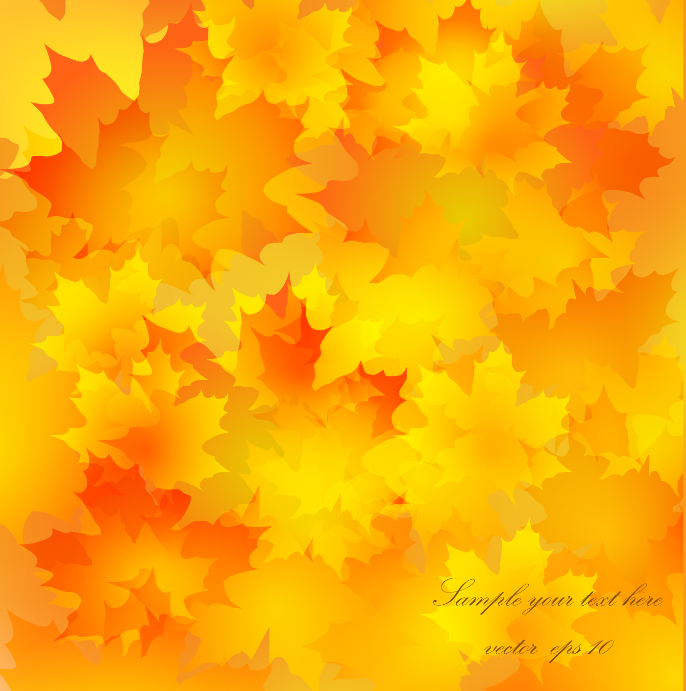 秋黄金黄色の背景ベクトル 06  