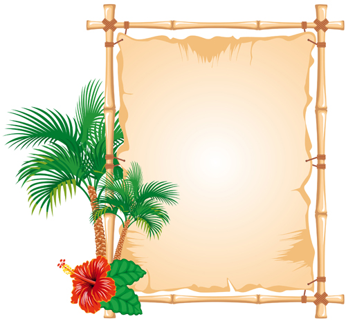 Set of Different of Bamboo Frame design vector 02  
