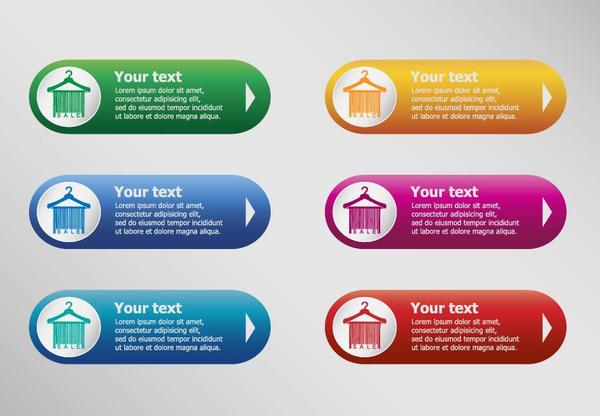 Banner colored infographic template vectors 01  