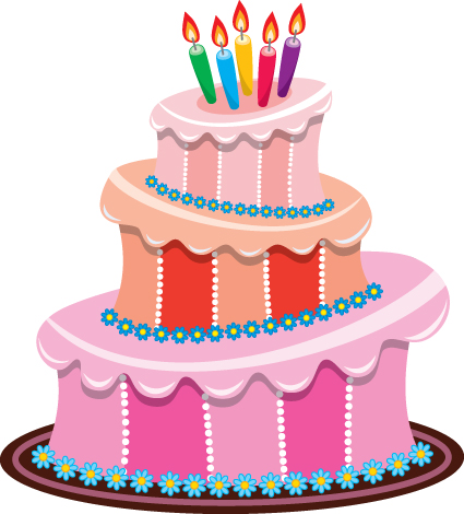Set of Birthday cake vector material 01  