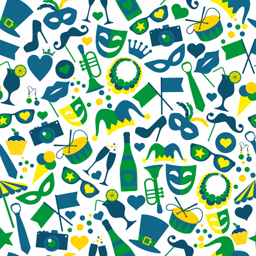 Brazil carnival seamless pattern vector  