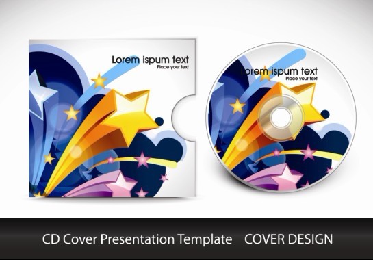 CD cover presentation vector template material 01  