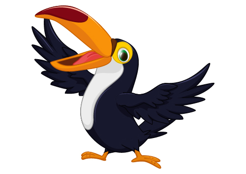 Cartoon toucan bird vector 03  