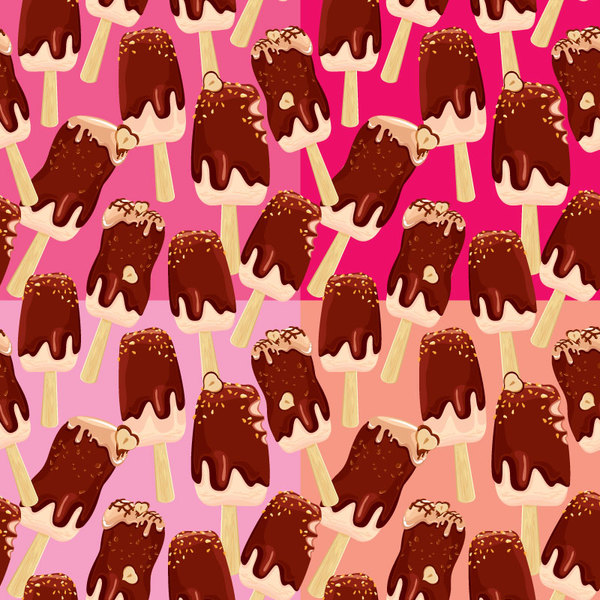 Chocolate ice cream vector seamless pattern  
